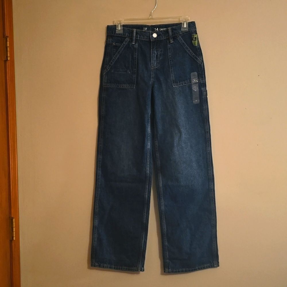 New with tags‎ Gap Kids Size 14 Medium wash Carpenter Adjustable Waist Jeans